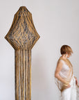 Medina Three Macrame Lamp - Honey / Mustard / Black Mix