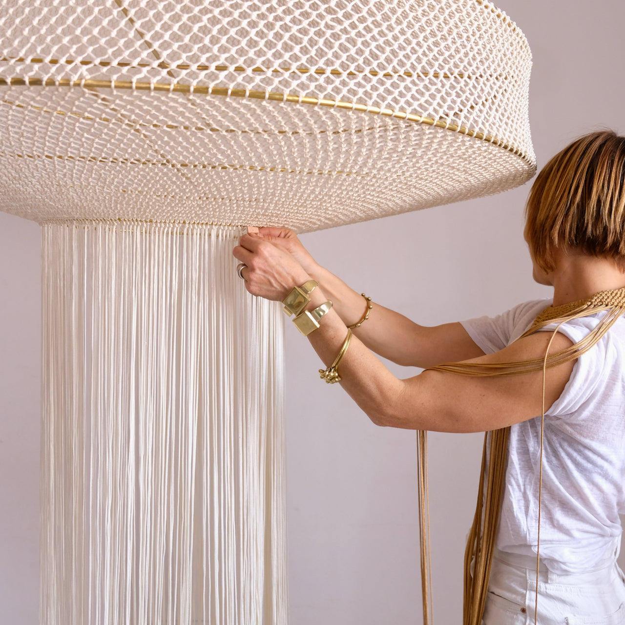 Loubna Macrame Lamp - Beige