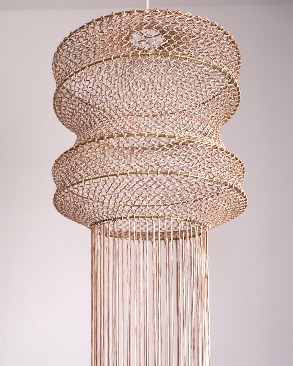 Siham Macrame Lamp - Marrakech Blush &amp; Beige Mix