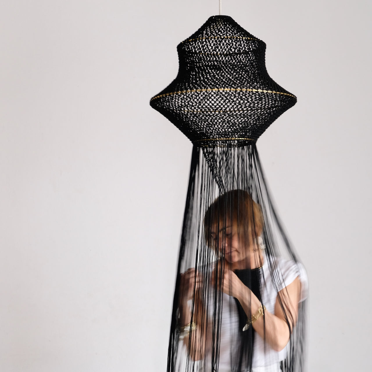 Medina One Macrame Lamp - Black