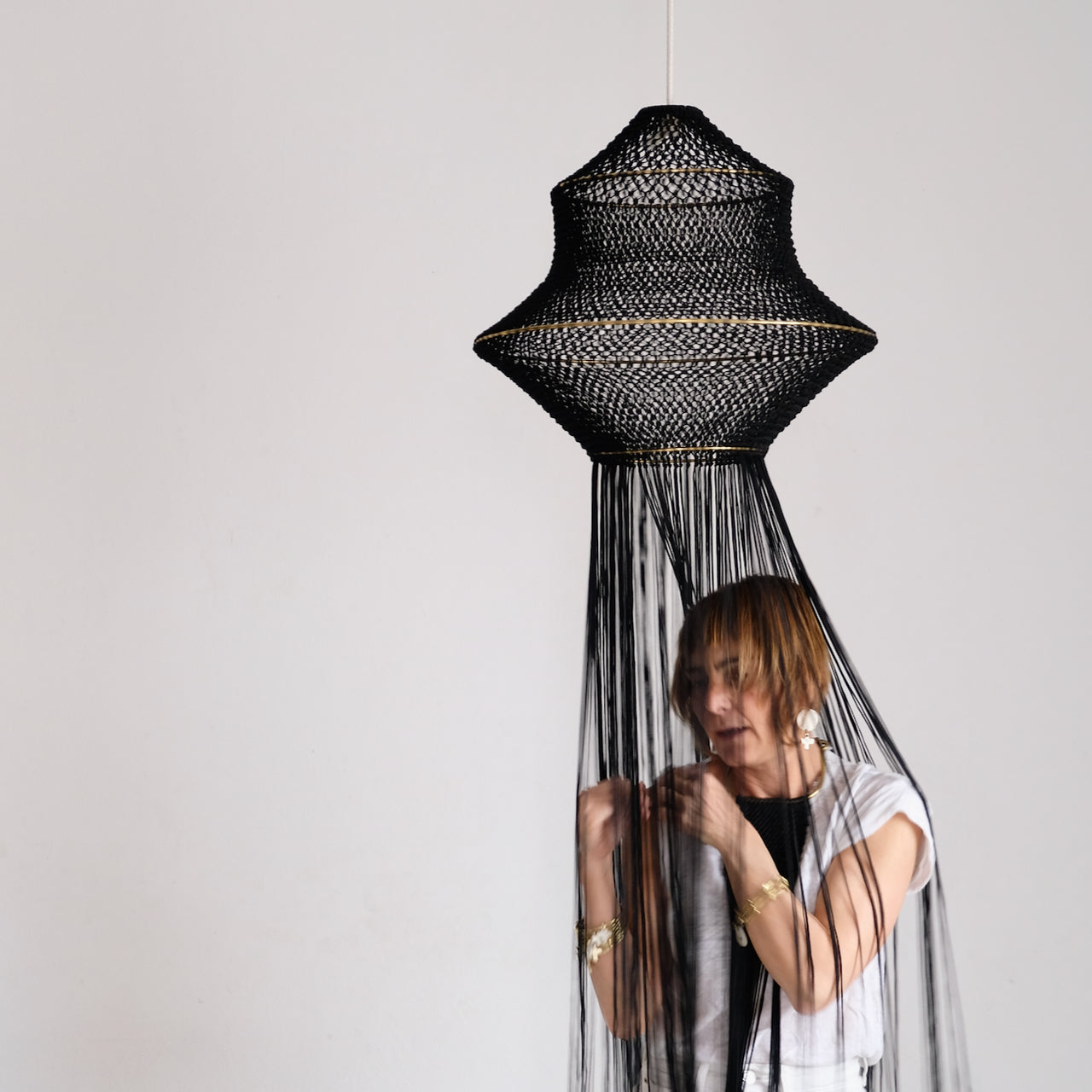 Medina One Macrame Lamp - Black