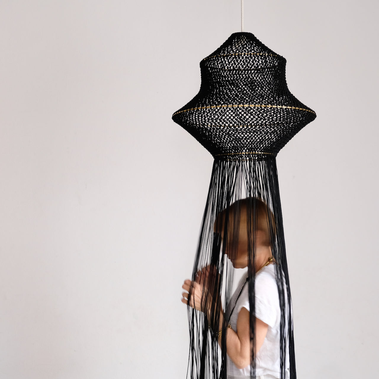 Medina One Macrame Lamp - Black