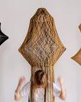 Medina Three Macrame Lamp - Honey / Mustard / Black Mix