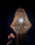 Medina Three Macrame Lamp - Honey / Mustard / Black Mix