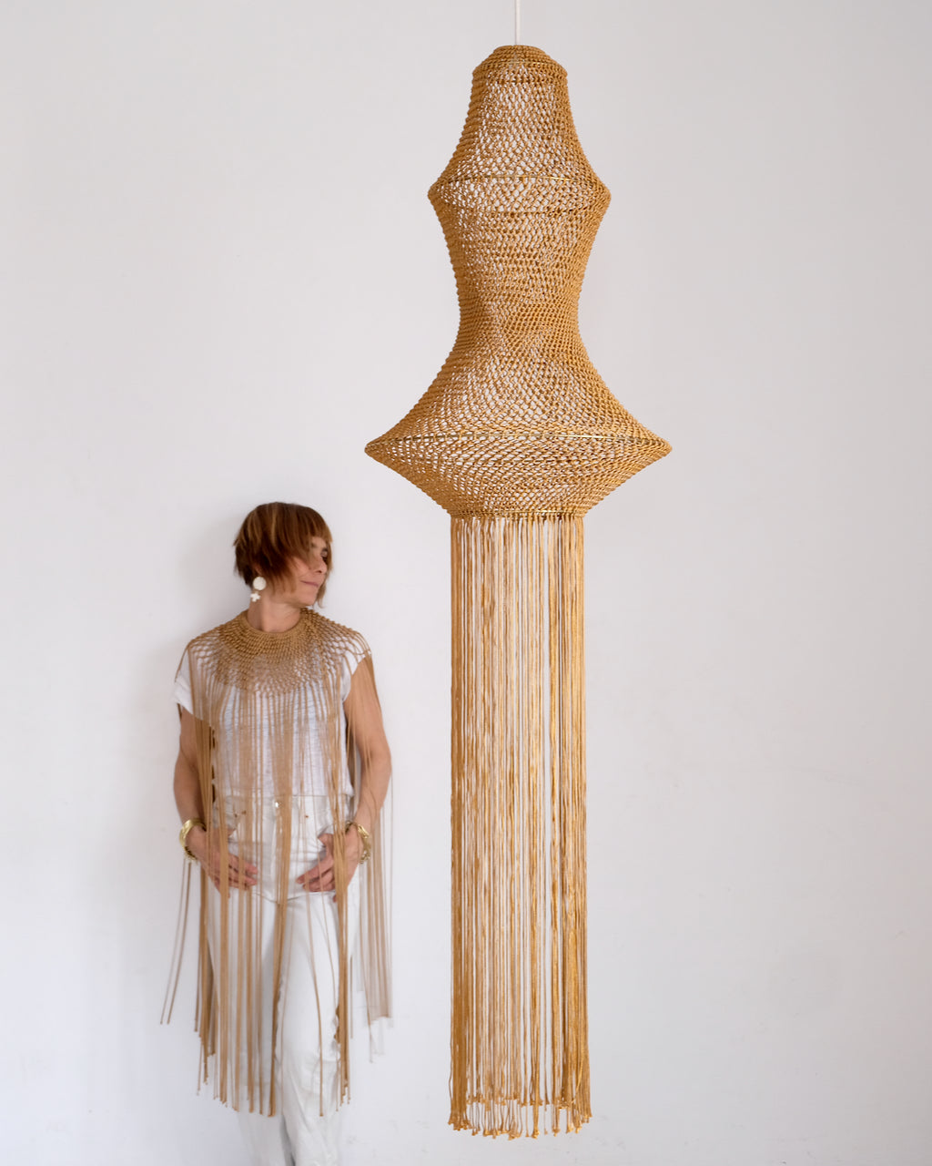 Mina Macrame Lamp - Honey