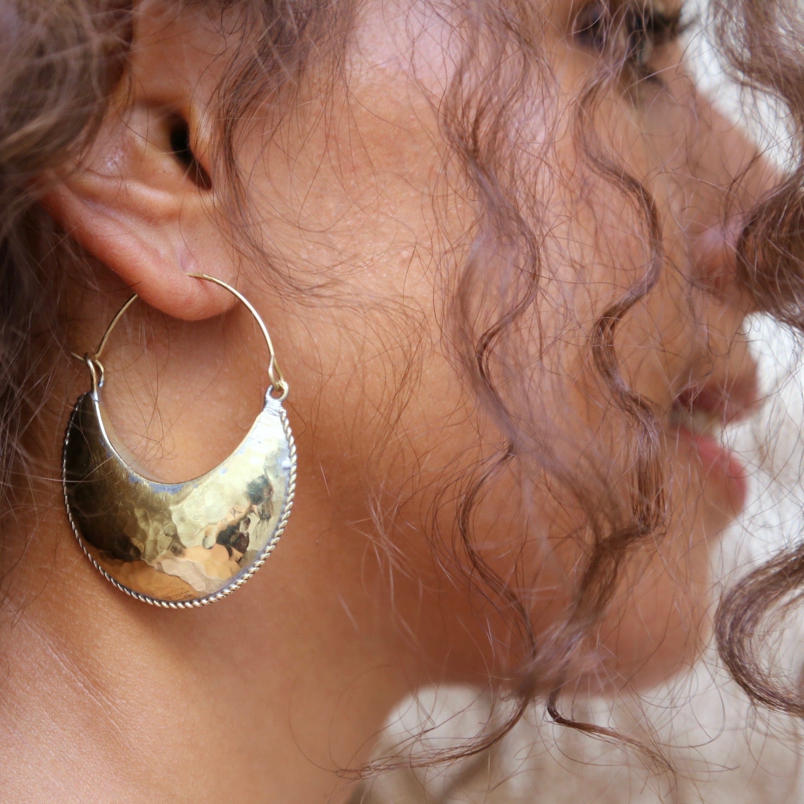 Kamah Crescent Hoop Earrings - Hamimi Design